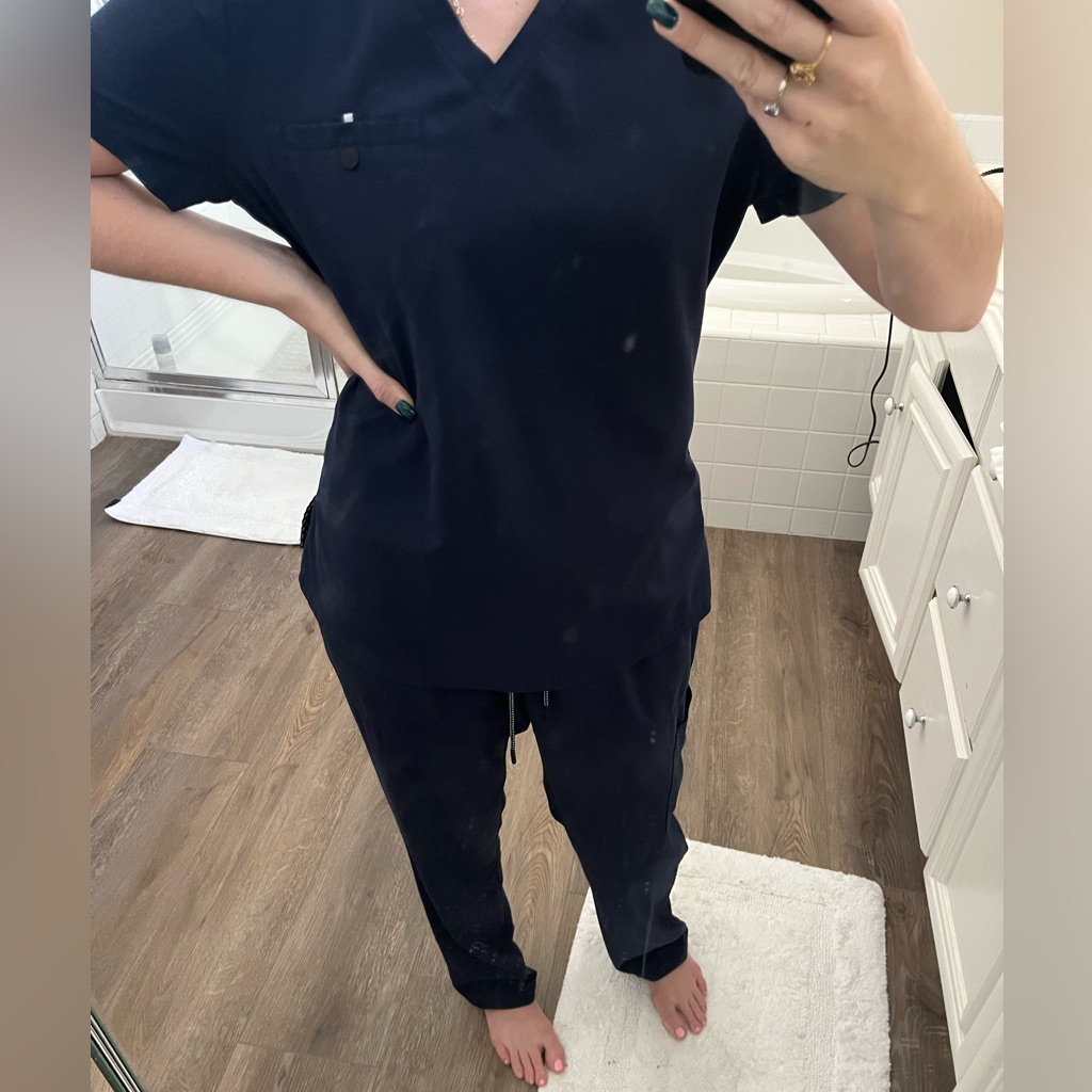 Navy Koi Scrub Set